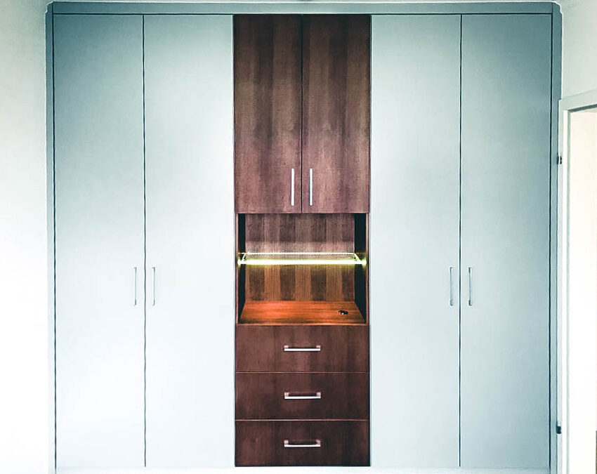 Wandschrank mit Nussbaum-Furnier in Hamburg-Marienthal